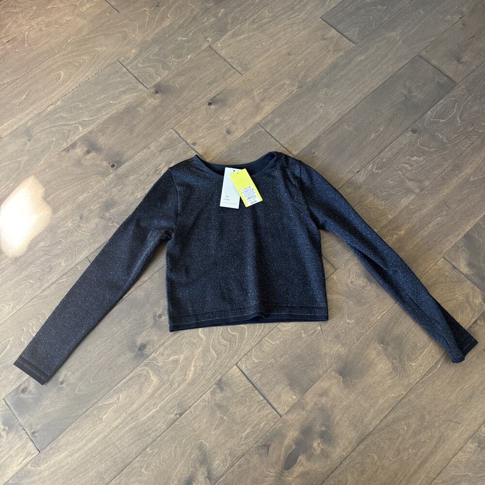 Girls' Seamless Long Sleeve T-Shirt All in Motion Black Size Large 10/12 Black